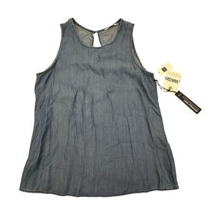 Gap Tank Top Womens Medium Blue Lyocell Naturally Soft Sleeveless Round Neck